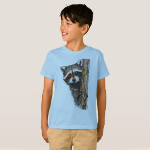 Cute Racoon on Tree Kids’ T-Shirt