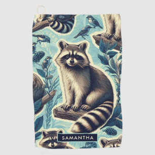 Cute Racoon Pattern Golf Towel