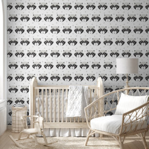 Cute Racoon Pattern - Kids / Nursery Wallpaper