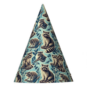 Cute Racoon Pattern Party Hat