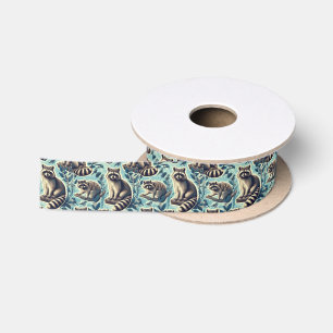 Cute Racoon Pattern Satin Ribbon