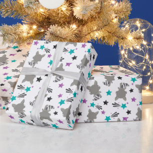 Cute Racoon Pattern Wrapping Paper