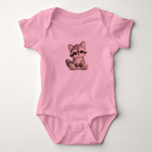 Cute Racoon Plush Baby girl T-Shirt Gift Design Bodysuit