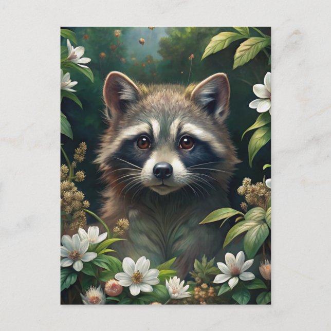 Cute Racoon Postcard (Front)