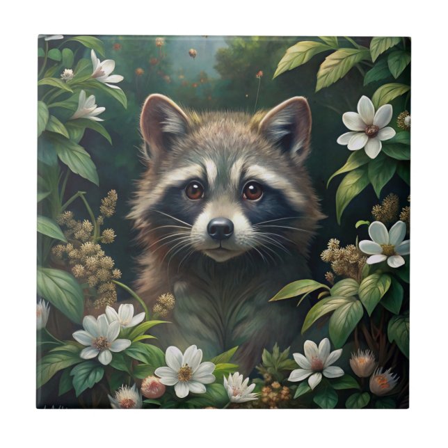 Cute Racoon Tile (Front)