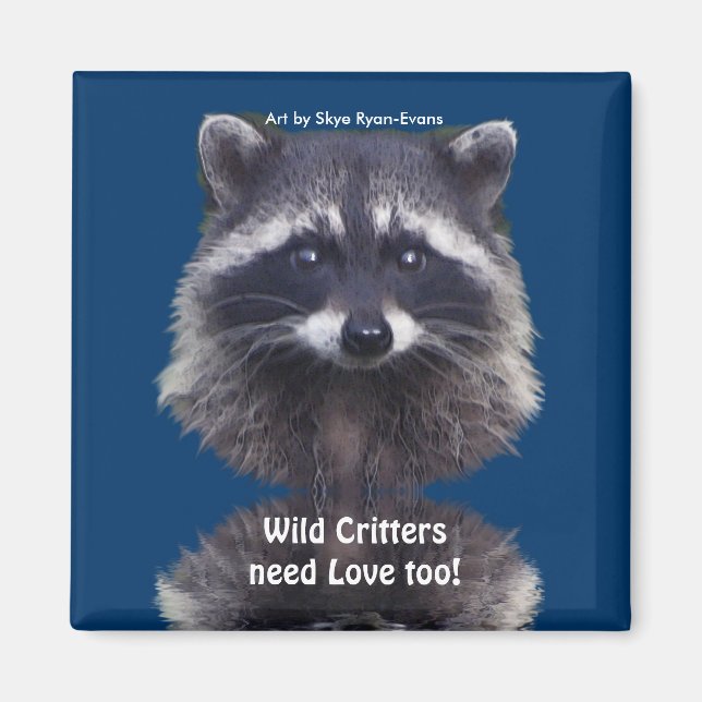 Cute Racoon Wildlife Magnets (Front)