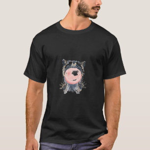 Cute Racoon With Chewing Gum Animal Motif   Princ T-Shirt