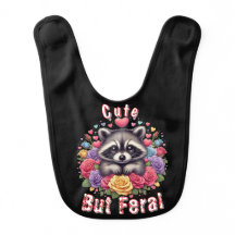 Cute Racoon with Colourful Flowers and Hearts
