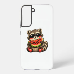 Cute Racoon with Watermelon Samsung Galaxy Case