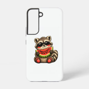 Cute Racoon with Watermelon Samsung Galaxy Case