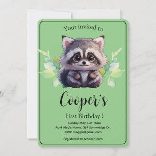 Cute racoon woodland animals forest friends