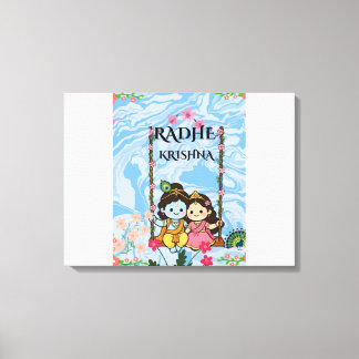 Cute Radha Krishna on Swing Wall Art | Shri Radhe