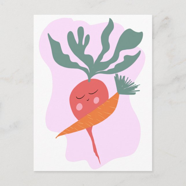 Cute Radish and Carrot Card (Front)