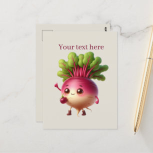 Cute radish lovers add text postcard