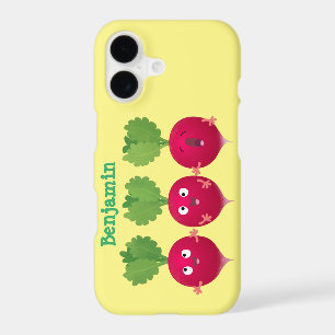 Cute radishes singing trio cartoon vegetables