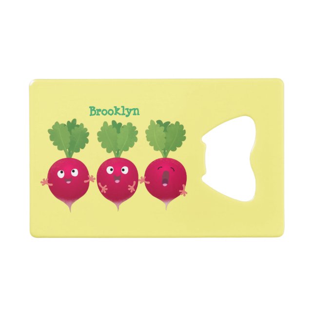 Cute radishes singing trio cartoon vegetables (Front (Horizontal))
