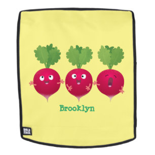 Cute radishes singing trio cartoon vegetables backpack