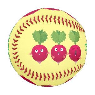 Cute radishes singing trio cartoon vegetables baseball
