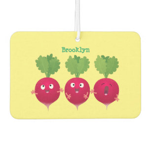 Cute radishes singing trio cartoon vegetables car air freshener