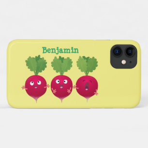 Cute radishes singing trio cartoon vegetables Case-Mate iPhone case