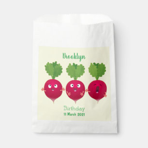 Cute radishes singing trio cartoon vegetables favour bags