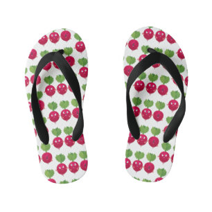 Cute radishes singing trio cartoon vegetables kid's jandals