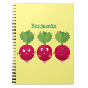 Cute radishes singing trio cartoon vegetables notebook