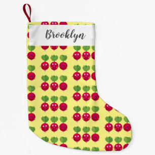 Cute radishes singing trio cartoon vegetables small christmas stocking