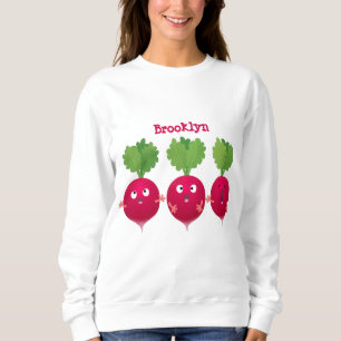 Cute radishes singing trio cartoon vegetables sweatshirt