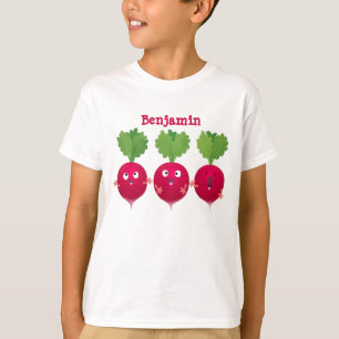 Cute radishes singing trio cartoon vegetables T-Shirt