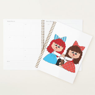 Cute Rag Doll Friends Girls with Bows and Dresses  Planner