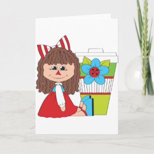 Cute Rag Doll Girl Card