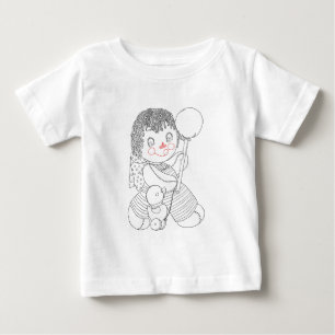 Cute rag doll toy duck hand drawn art illustration baby T-Shirt