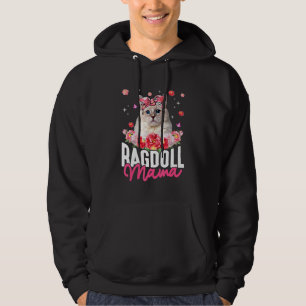 Cute Ragdoll Mama Flower Bandanna Cat   Mother's D Hoodie