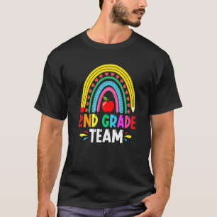 Cute Rainbow 2nd Grade Team Back To School First D T-Shirt