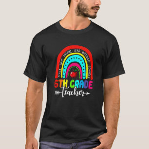 Cute Rainbow 6th Grade Teacher Back To School T-Shirt