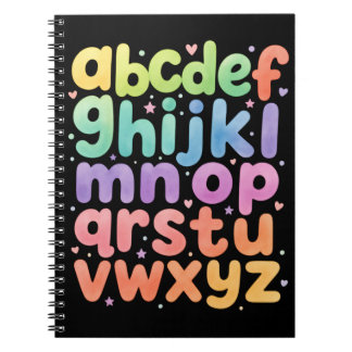 Cute Rainbow Alphabet ABC Notebook for Kids
