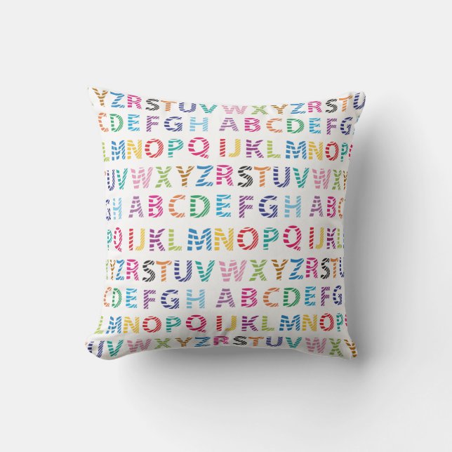 Cute Rainbow Alphabet Cushion (Front)