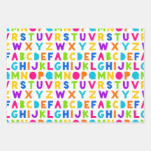 Cute Rainbow Alphabet Wrapping Sheets