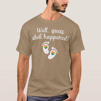 Cute Rainbow and Baby Announcement for Moms and Da T-Shirt