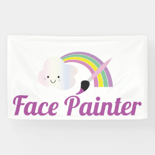 Cute Rainbow and Brush Facepainter Artist Banner