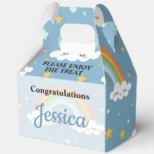 Cute Rainbow and Cloud Baby Shower 5"w x 3"l x 6.5 Favour Box