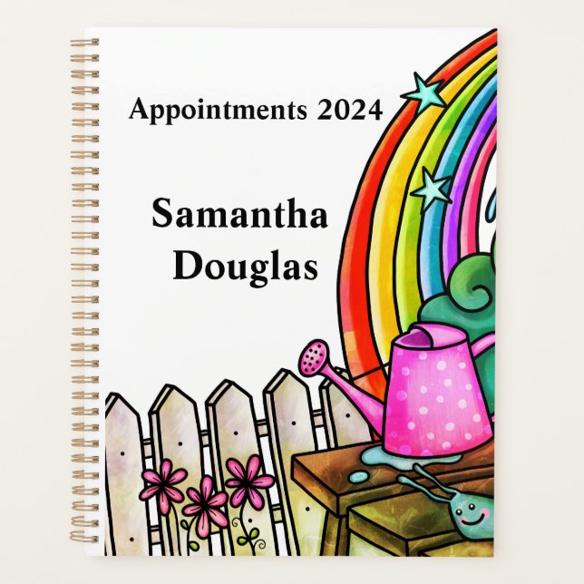 Cute Rainbow and Gardening  Planner (Front)