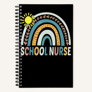 Cute Rainbow Apparel School Nurse Back To School Notebook