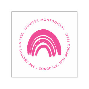 Cute Rainbow Arch Address Self-inking Stamp