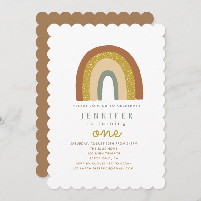 Cute Rainbow Baby Shower Invitation (Front/Back)