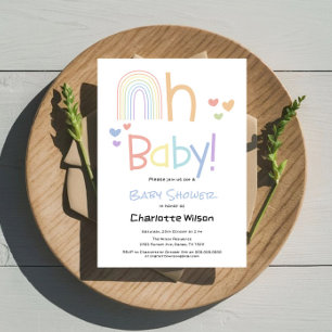 Cute Rainbow Baby Shower Invitation