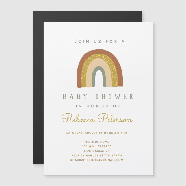 Cute Rainbow Baby Shower Invitation (Front/Back)