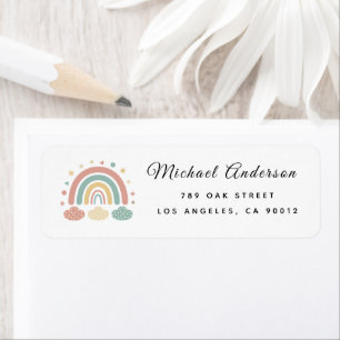 Cute Rainbow Baby Shower Return Address Label