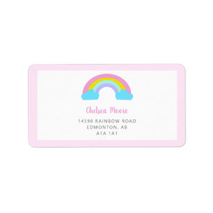 Cute Rainbow Baby Shower Sweet Bright Colourful Label